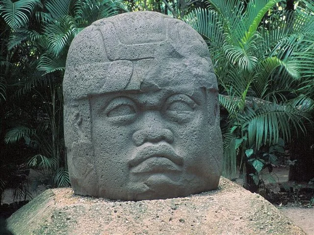 Olmec head Tabasco on the Mayan Train