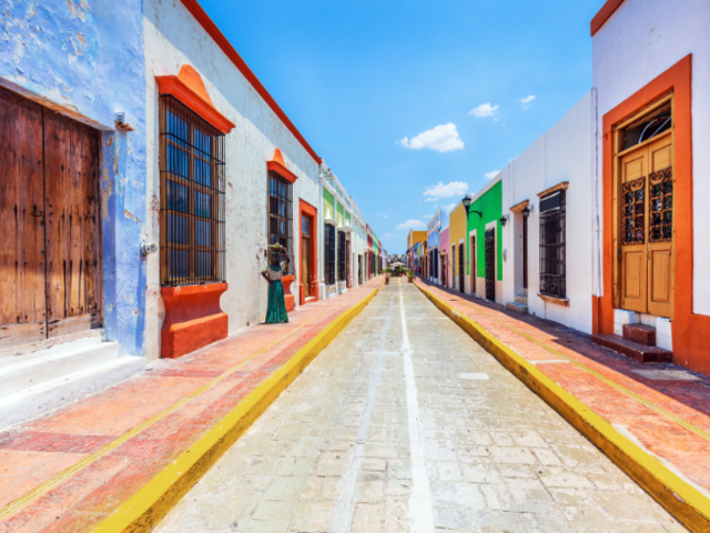 Street of the State of Campeche of the Mayan Train Route