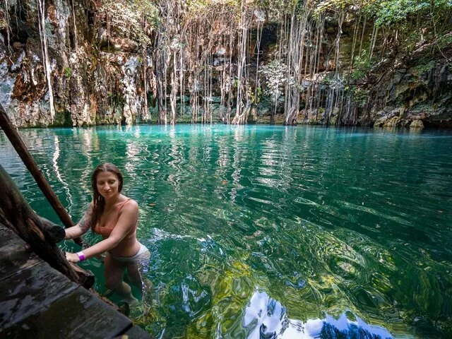 Swim in the Yokdzonot Cenote in Yucatán with the Mayan Train