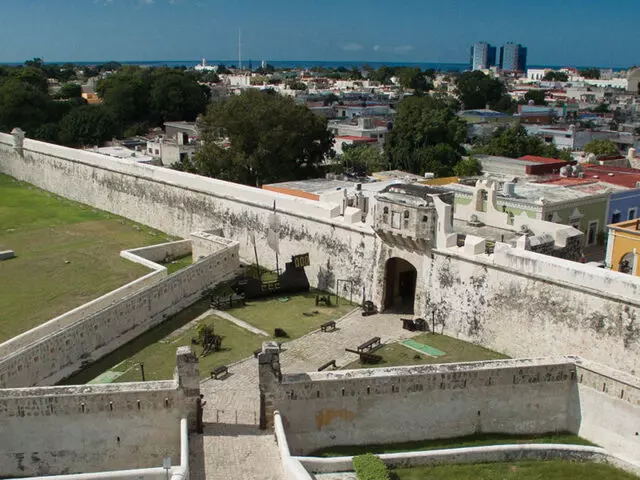Walled City in the State of Campeche on the Mayan Train Route